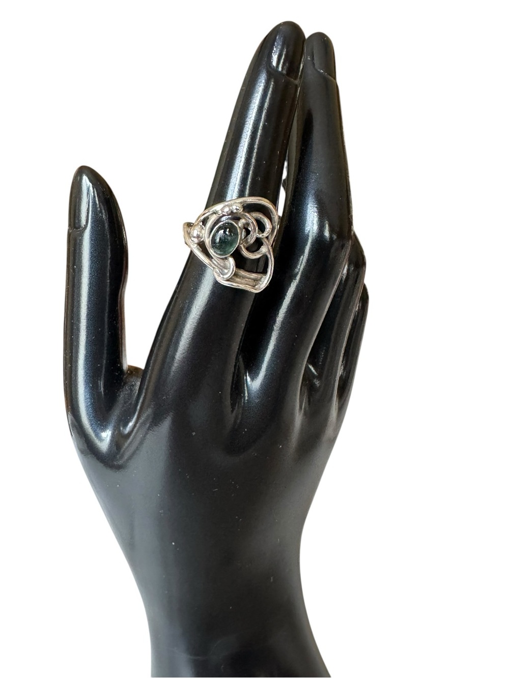 Sterling Silver Swirl Ring with Fluorite stone - Picture 4 of 6